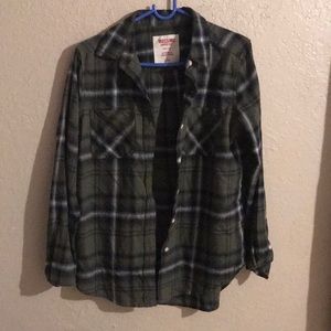 green plaid flannel